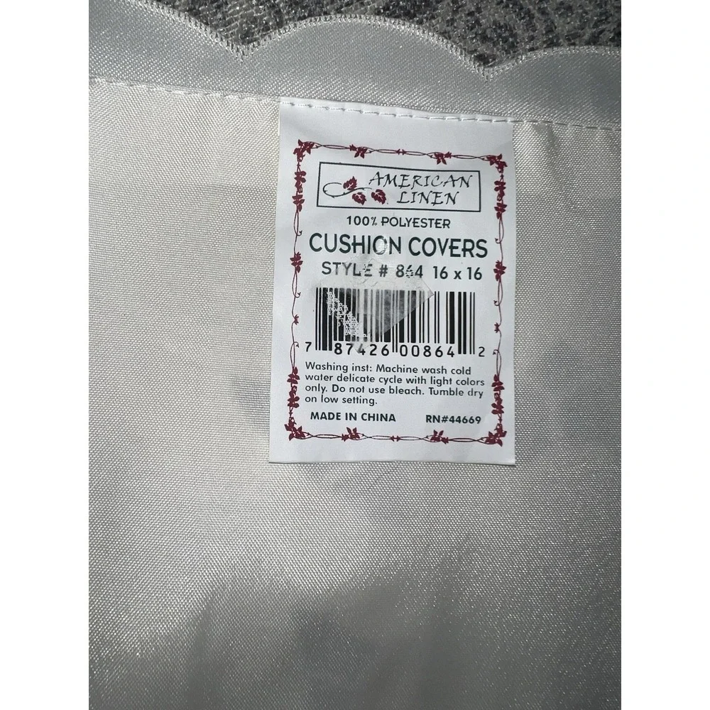 American Linen Ivory Pillow Cushion Covers‎ Set Of 2 Floral Cutouts Cottage Core